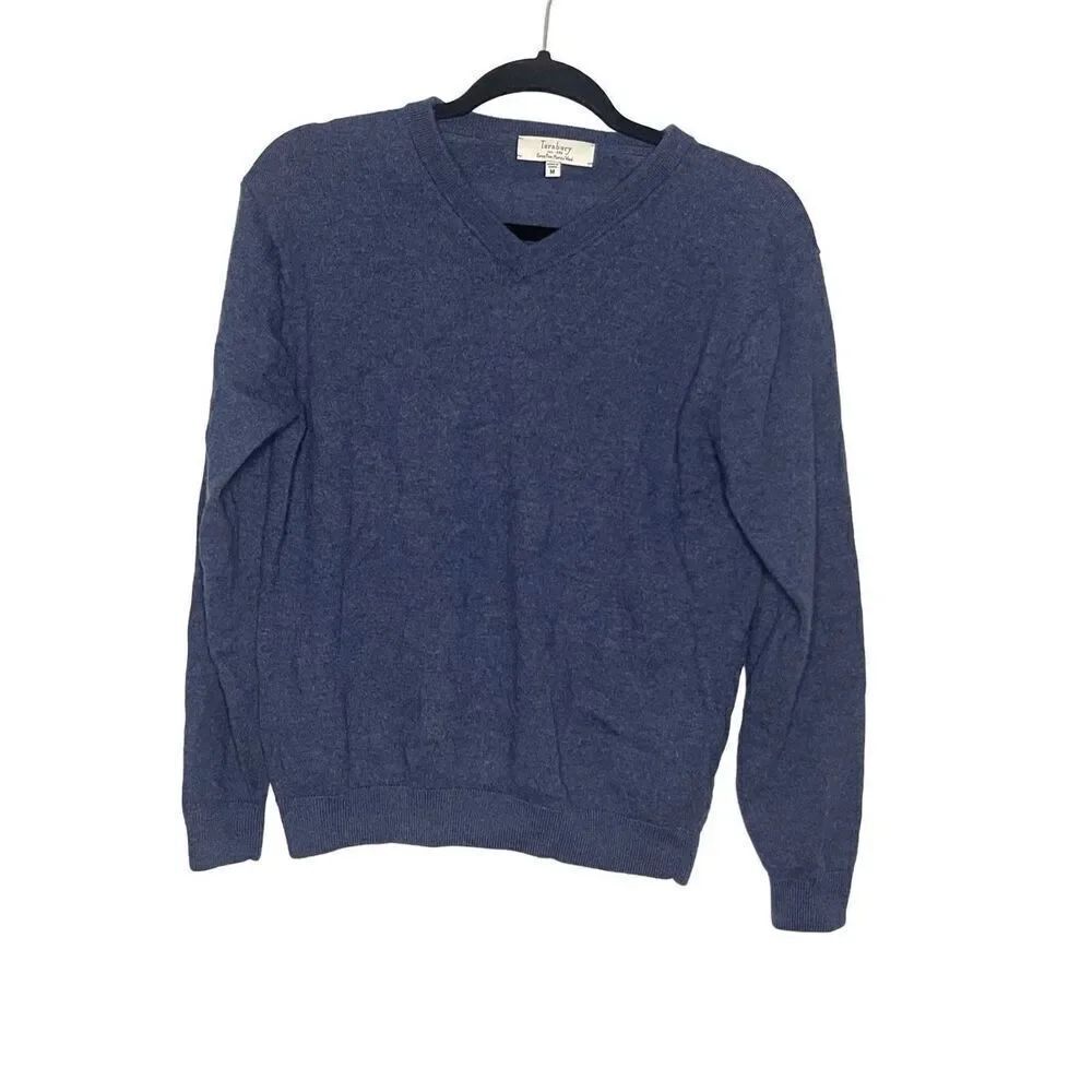 Turnbury Extra Fine Merino Wool Blue Long Sleeve Sweater Top Women’s Size Medium